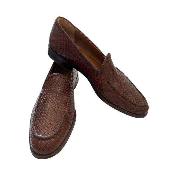 ET Wright Masters Collection Men’s Brown Woven Leather Loafers Slip On 13 AA - Picture 1 of 6